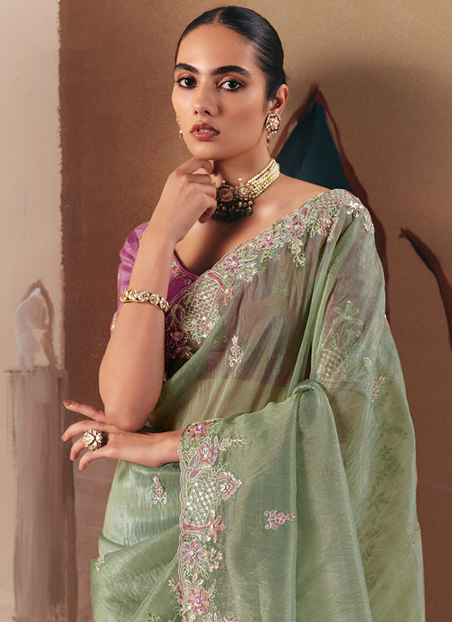 Shop Green Sari Online