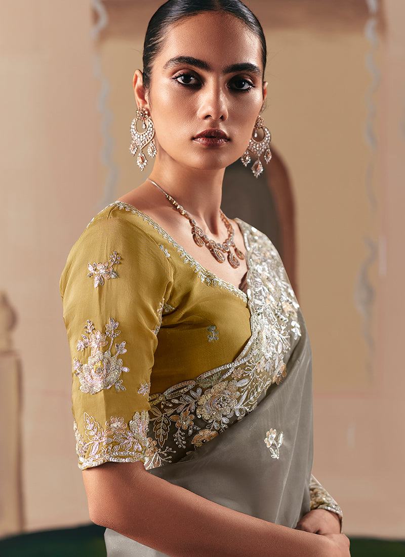 Buy Grey Ready To Wear Saree In California