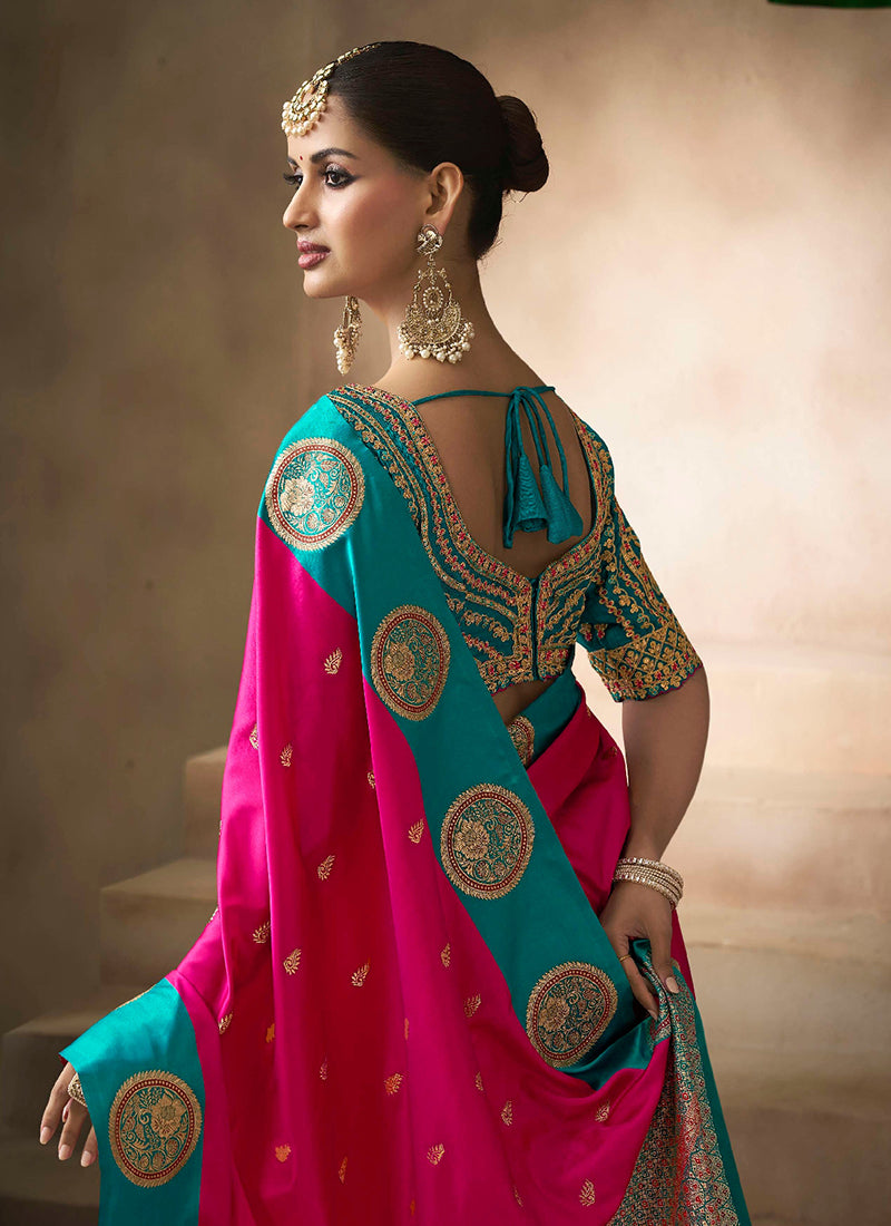 Magenta And Teal Saree In Australia