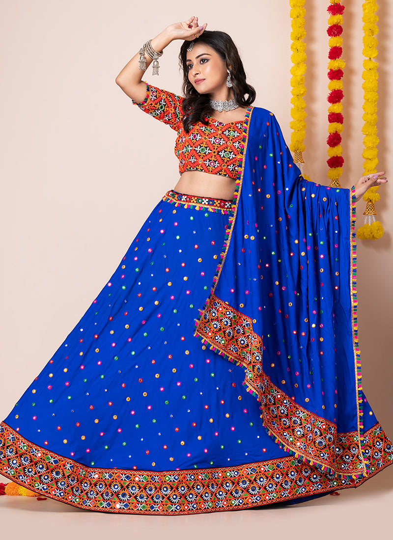 Blue Multi Embroidered Chaniya Choli

