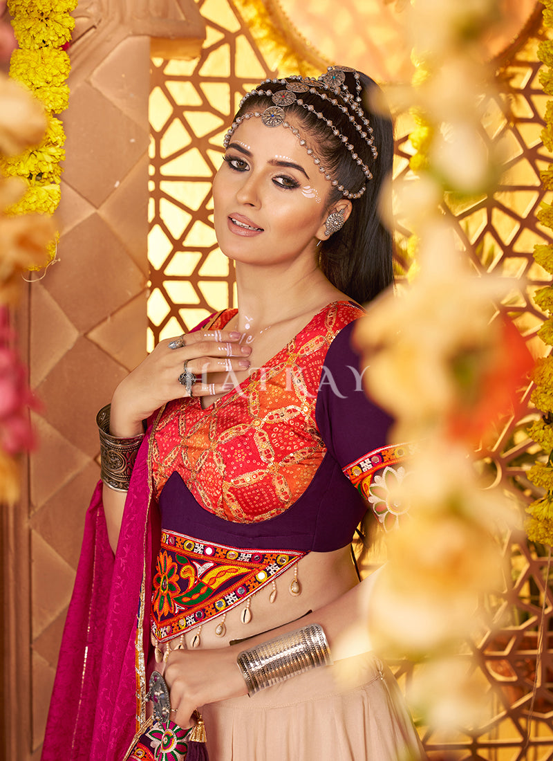 Beige Chaniya Choli