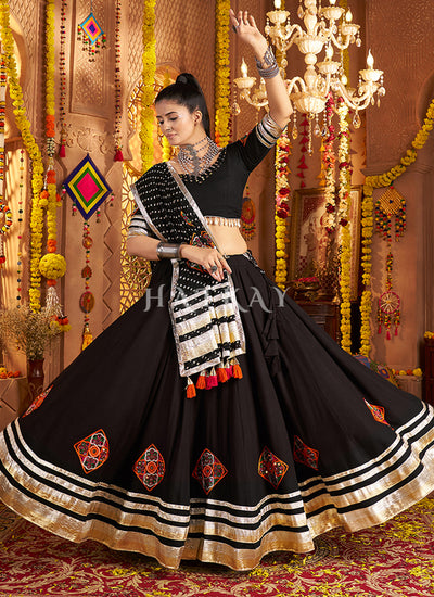 Black Multi Embroidered Chaniya Choli