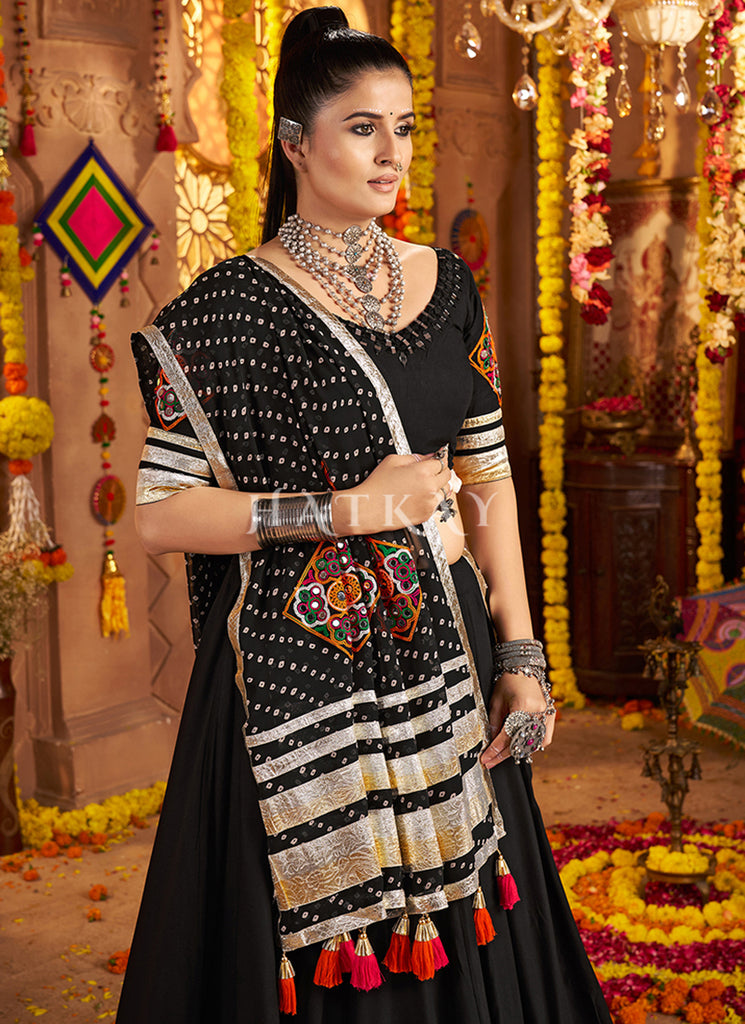 Black Embroidered Chaniya Choli