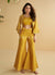 Shop Golden Yellow Embroidered Jacket Style Co-Ord Set