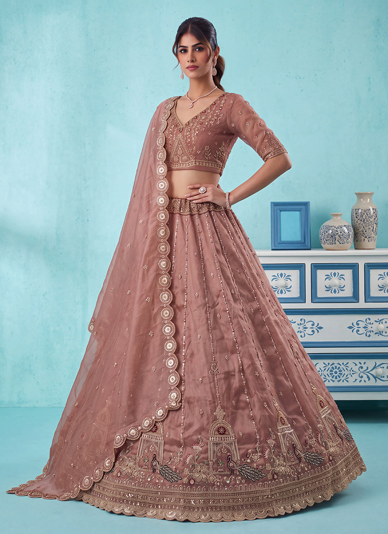 Shop Deep Rose Silk Lehenga In Australia