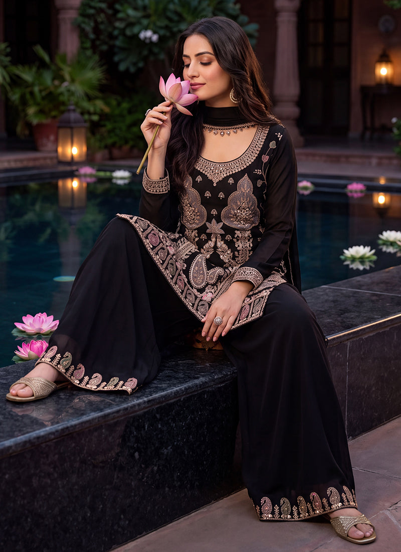 Buy Black Palazzo Suit In Canada