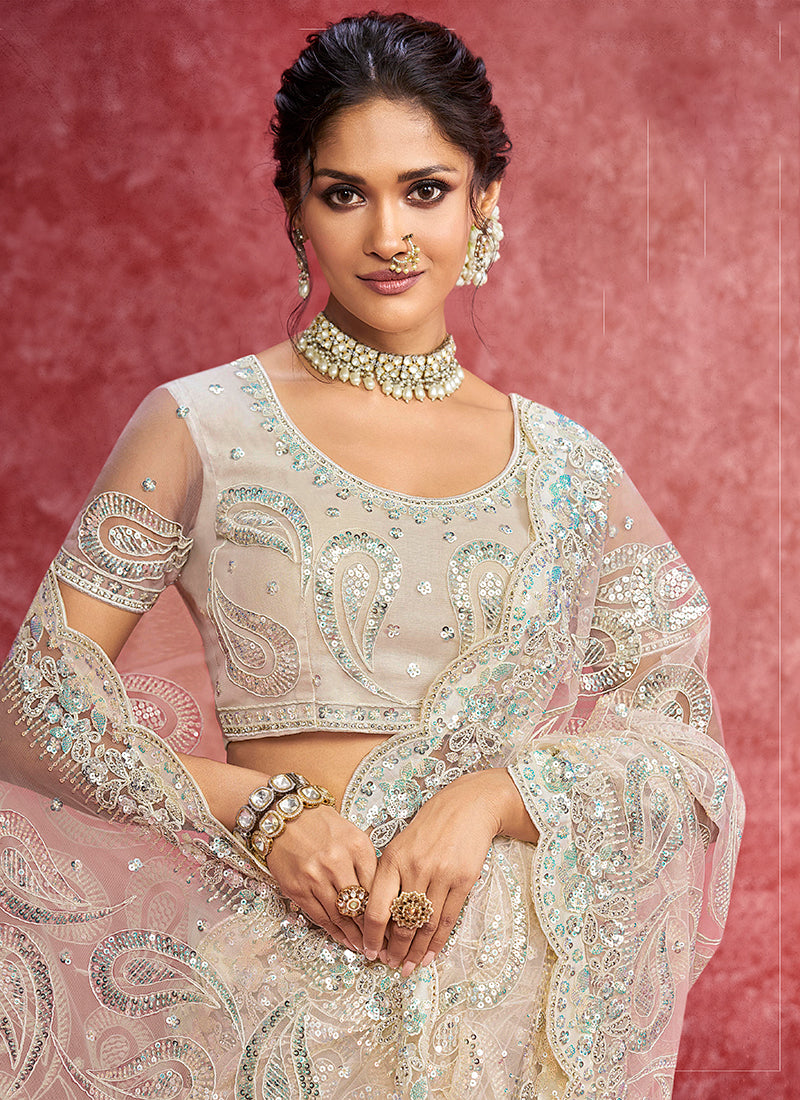 Buy Off White Sari In USA