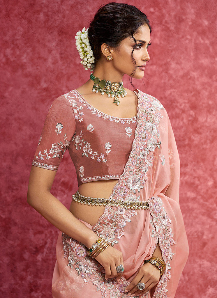 Buy Peach Sari In Canada