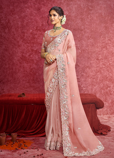 Soft Peach Bollywood Saree