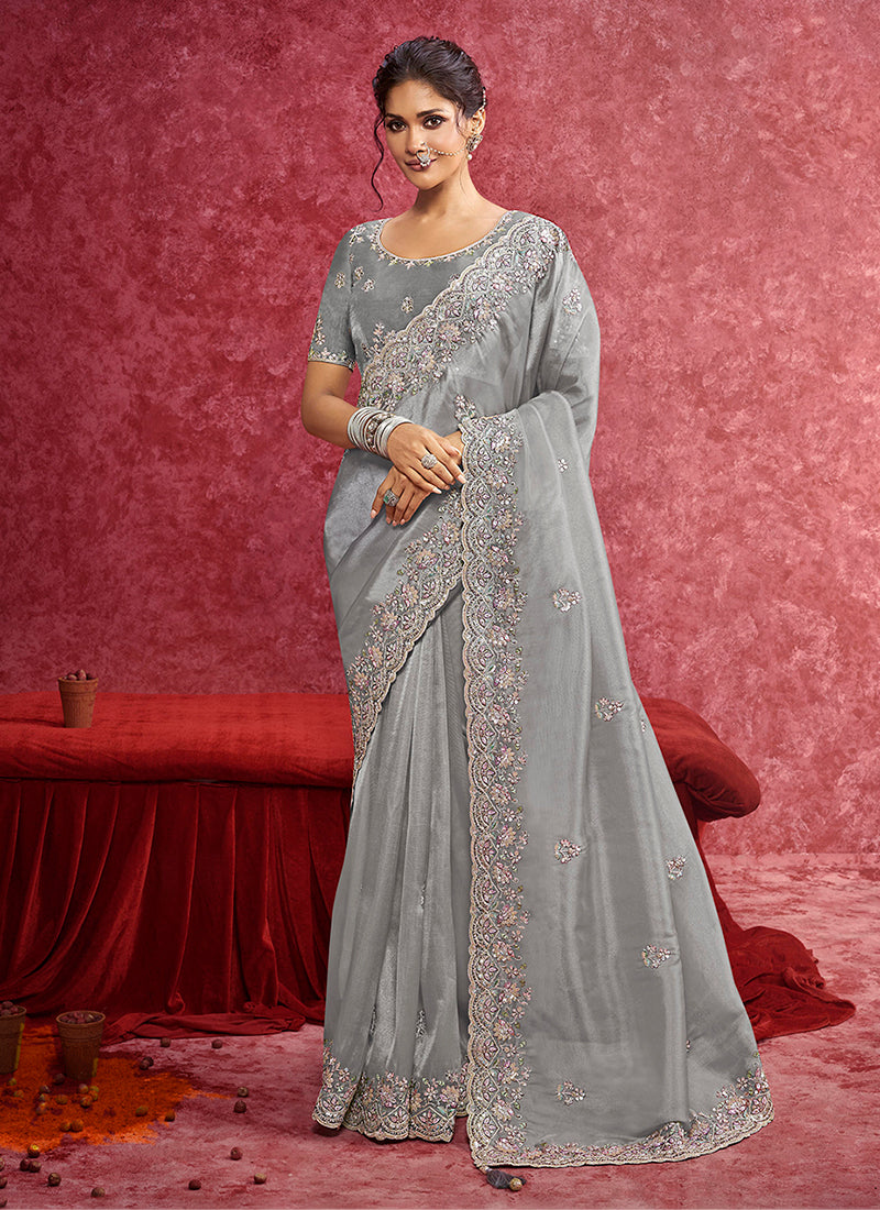 Grey Bollywood Saree