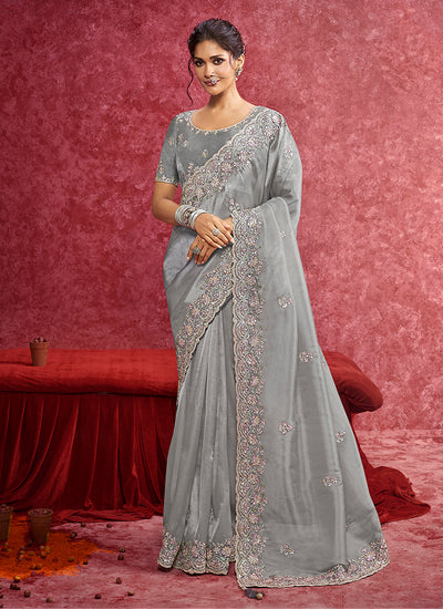 Grey Bollywood Saree