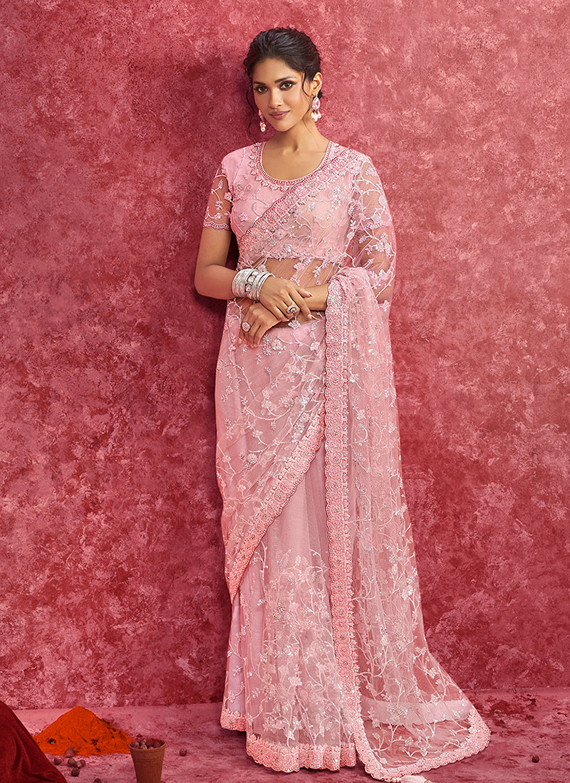 Blush Pink Bollywood Saree