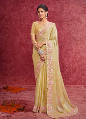 Lemon Yellow Bollywood Saree