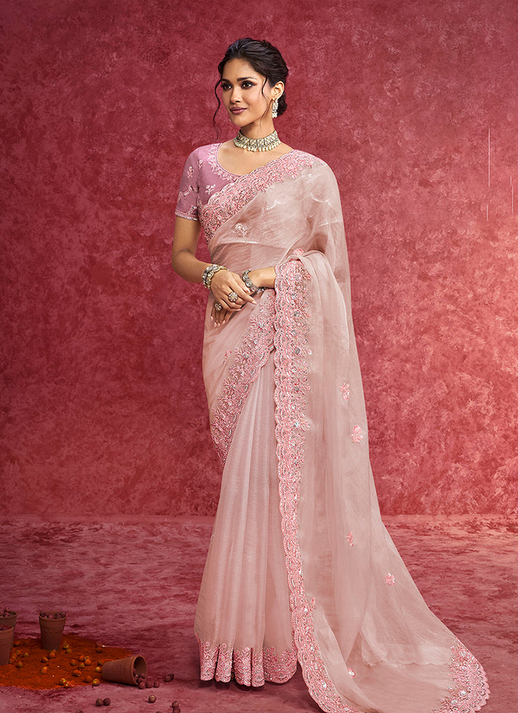 Baby Pink Bollywood Saree