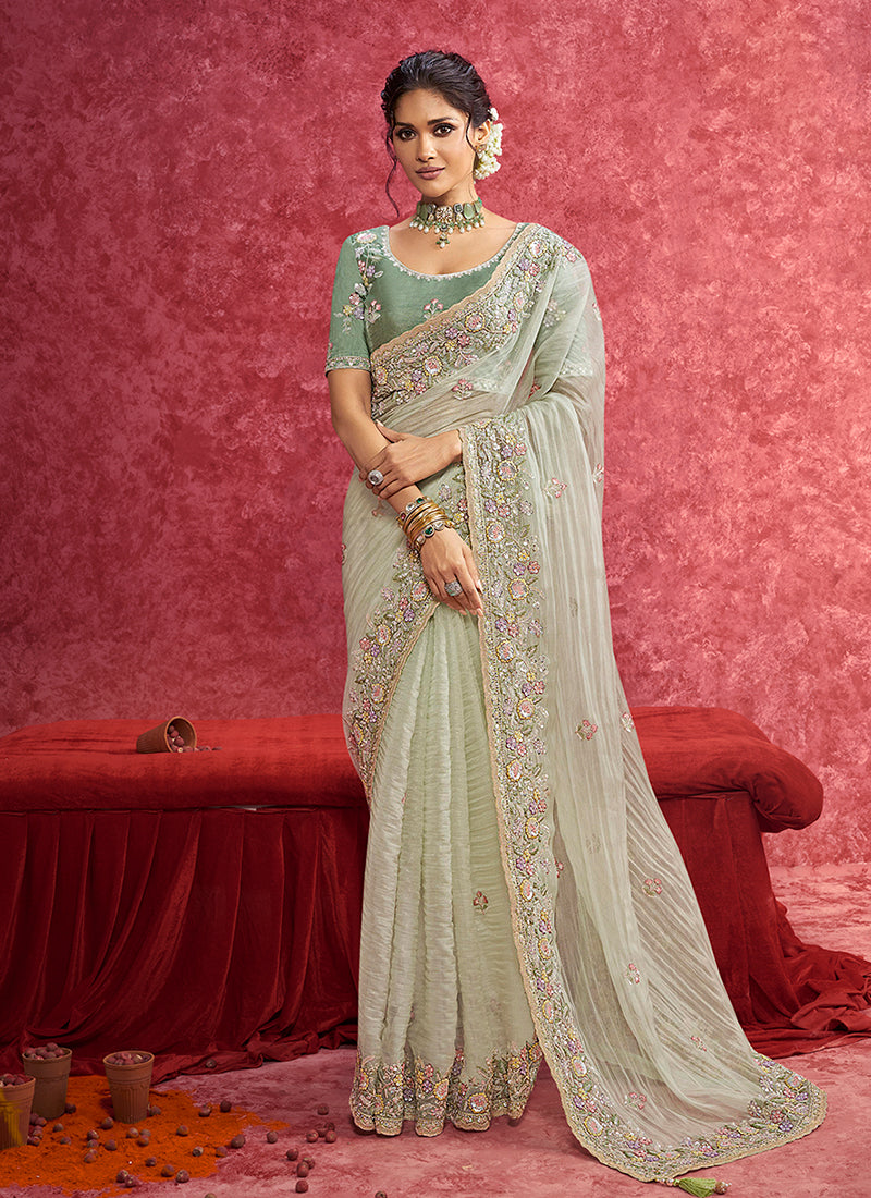 Sage Green Bollywood Saree