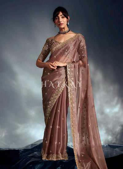 Shop Rose Pink Designer Silk Saree
