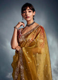 Buy Yellow And Red Saree Online