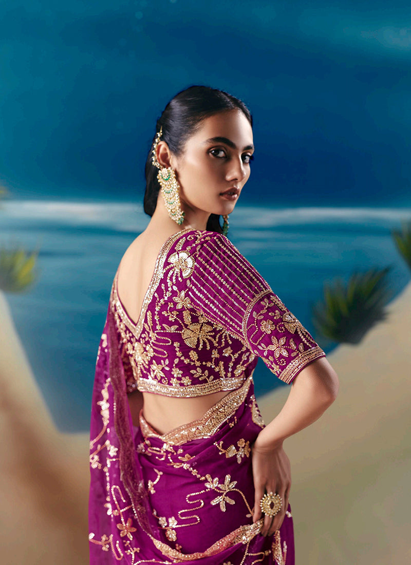 Buy Purple Indian Sari 