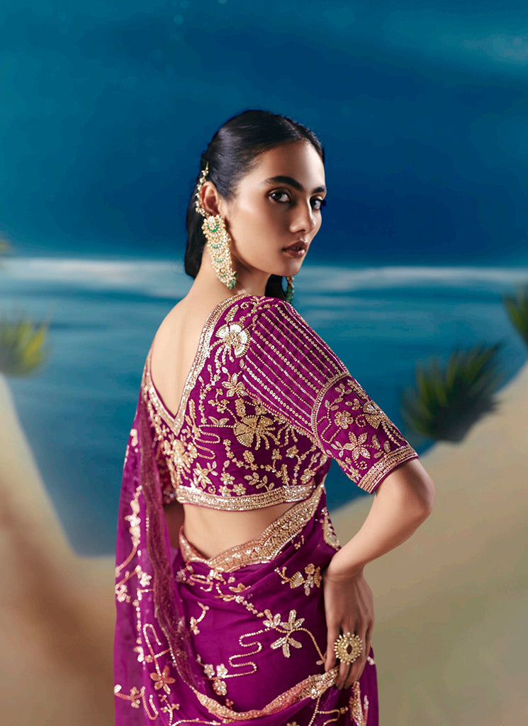Buy Purple Indian Sari 