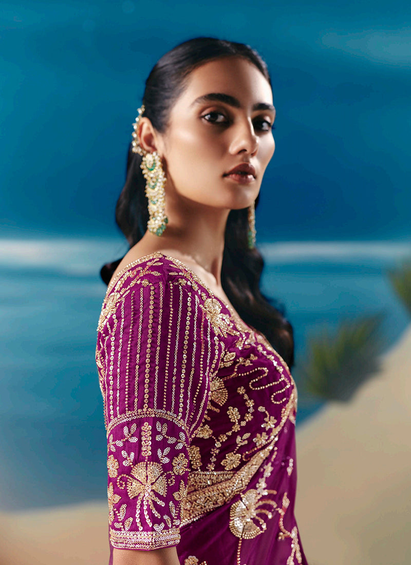 Shop Purple Sari Online