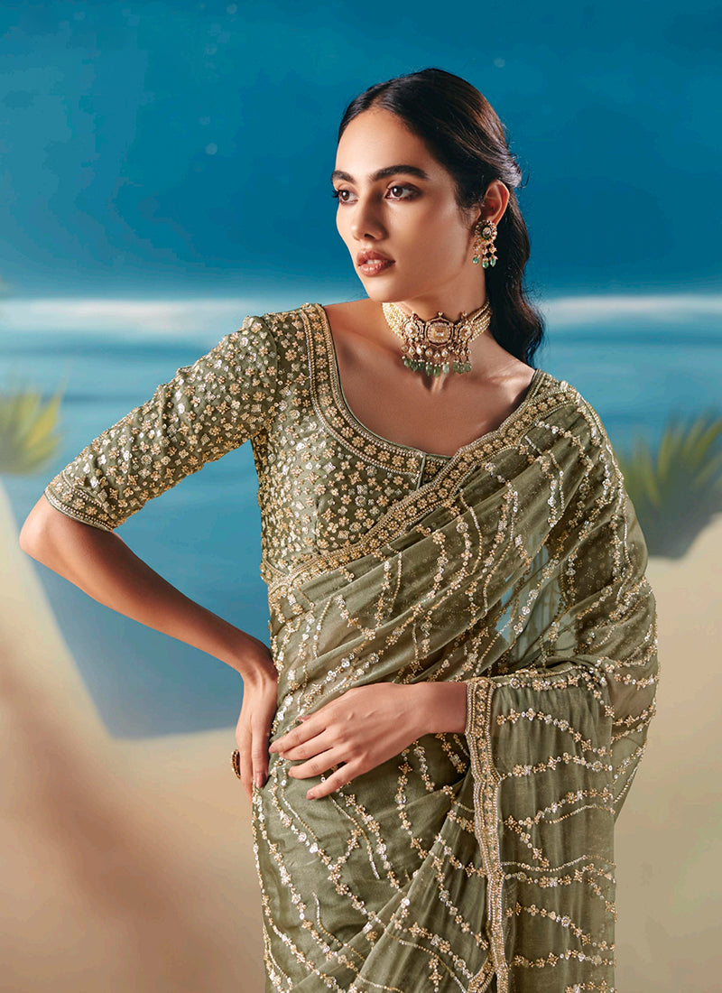 Gren Ready To Wear Sari At Hatkay