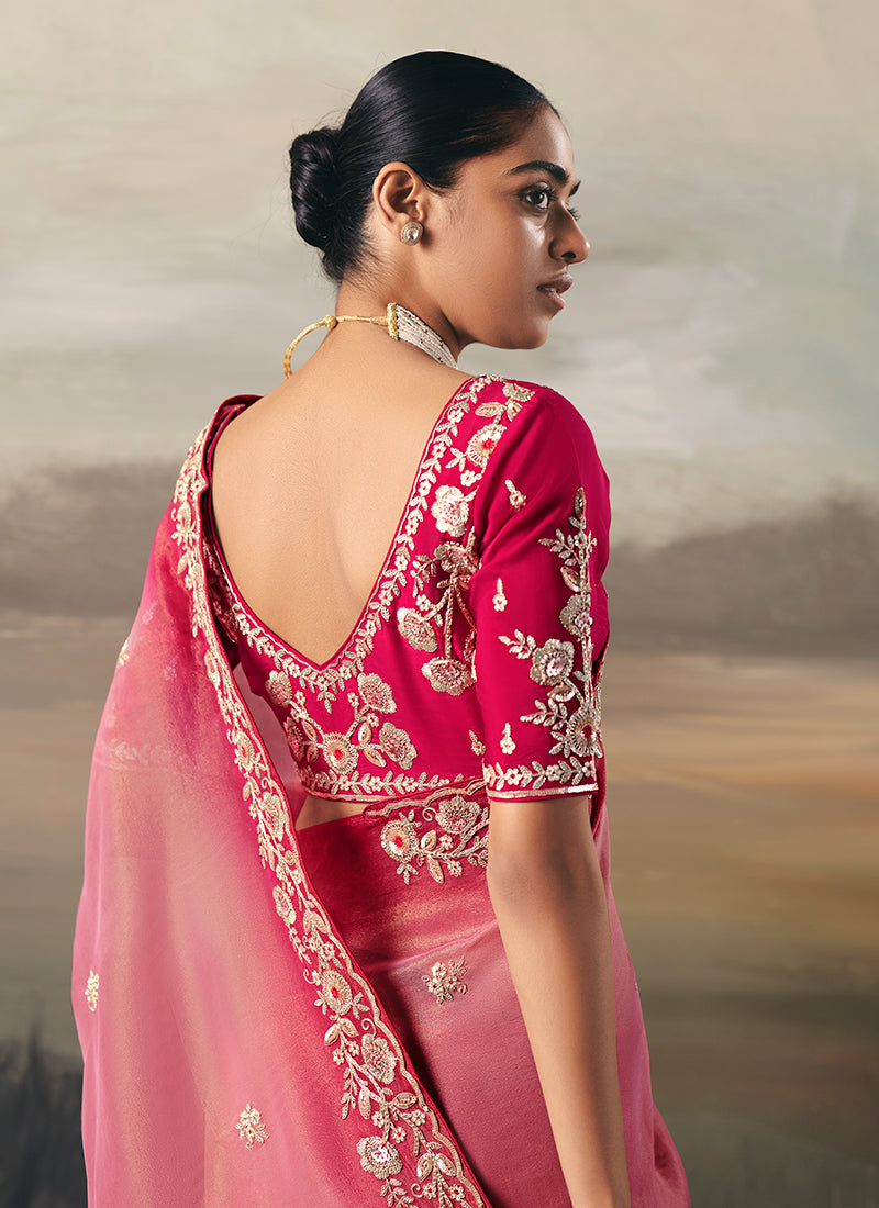 Buy Magenta Pink Designer Saree In Australia