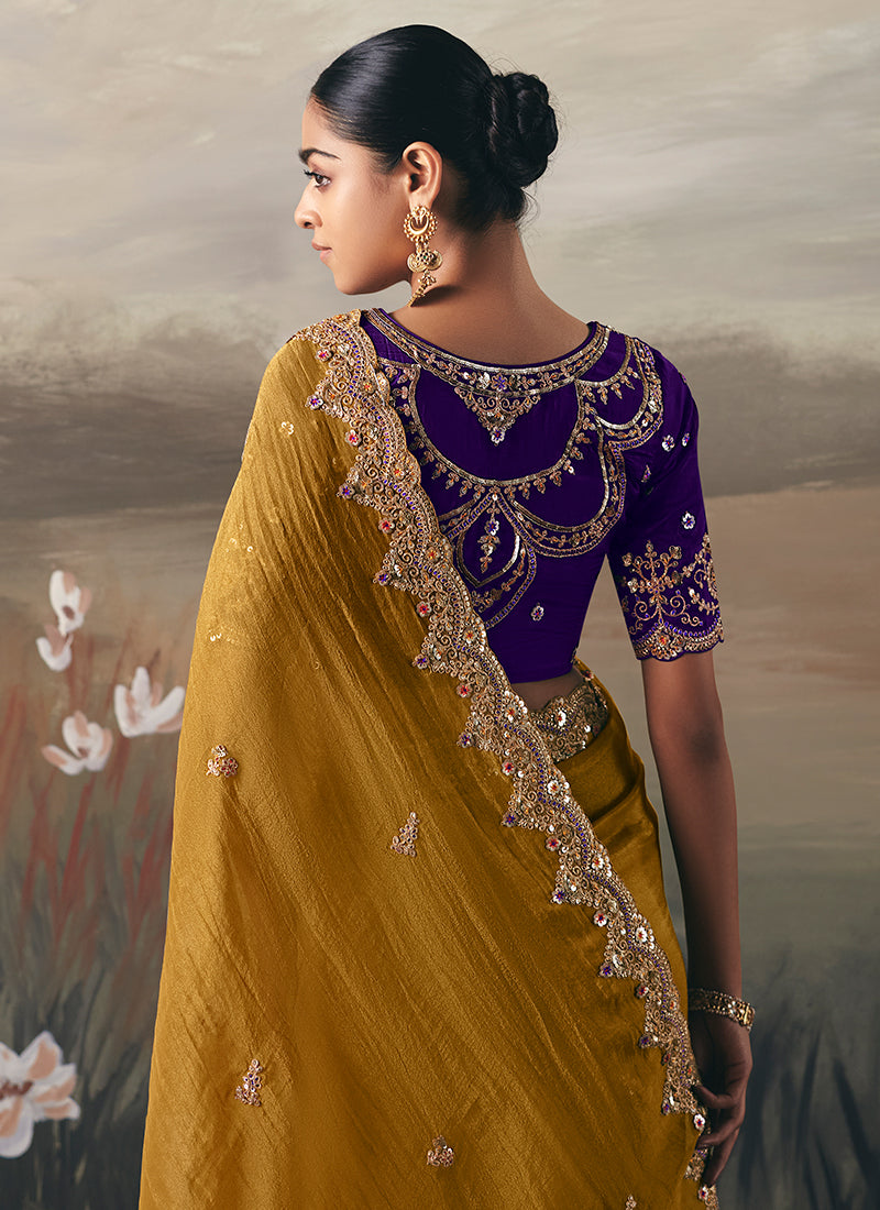 Buy Yellow And Bollywood Saree In UK