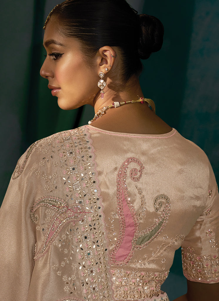 Buy Peach Saree In Germany