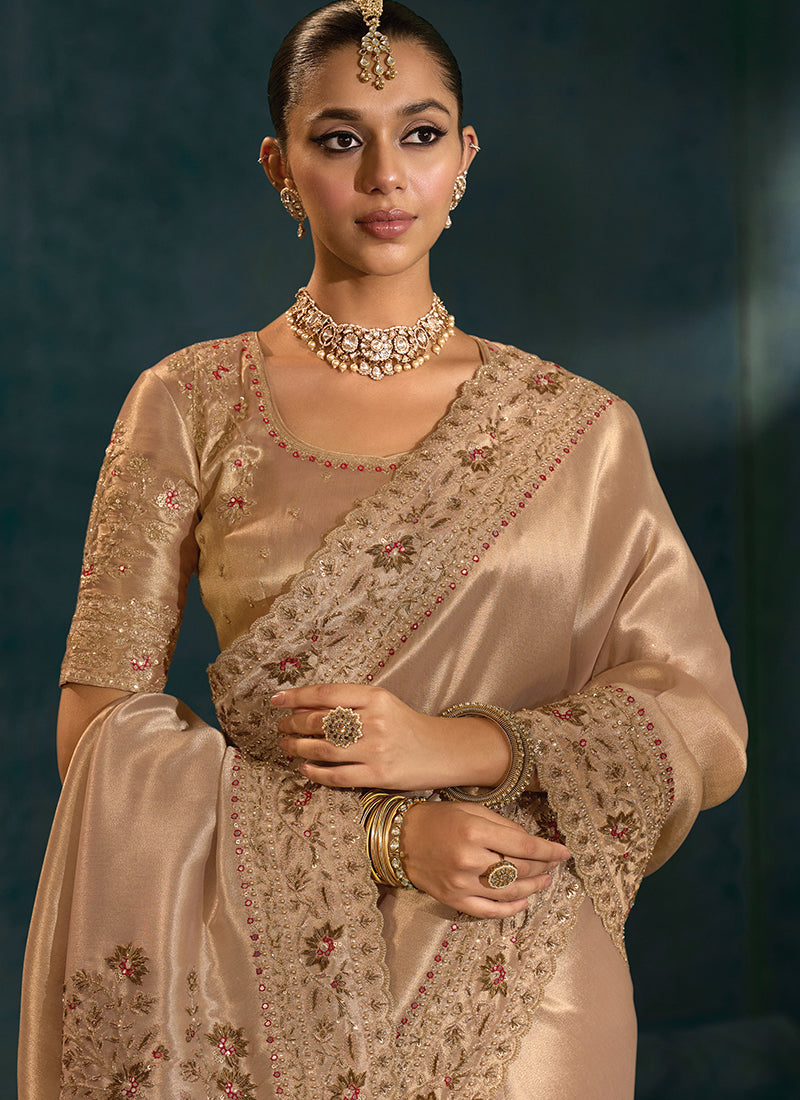 Copper Brown Bridal Saree In Australia
