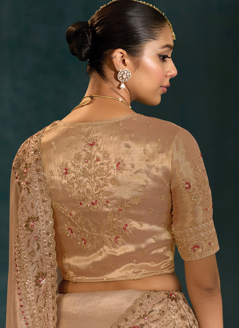 Buy Copper Brown Silk Saree In Australia