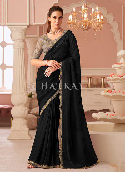 Black And Grey Saree