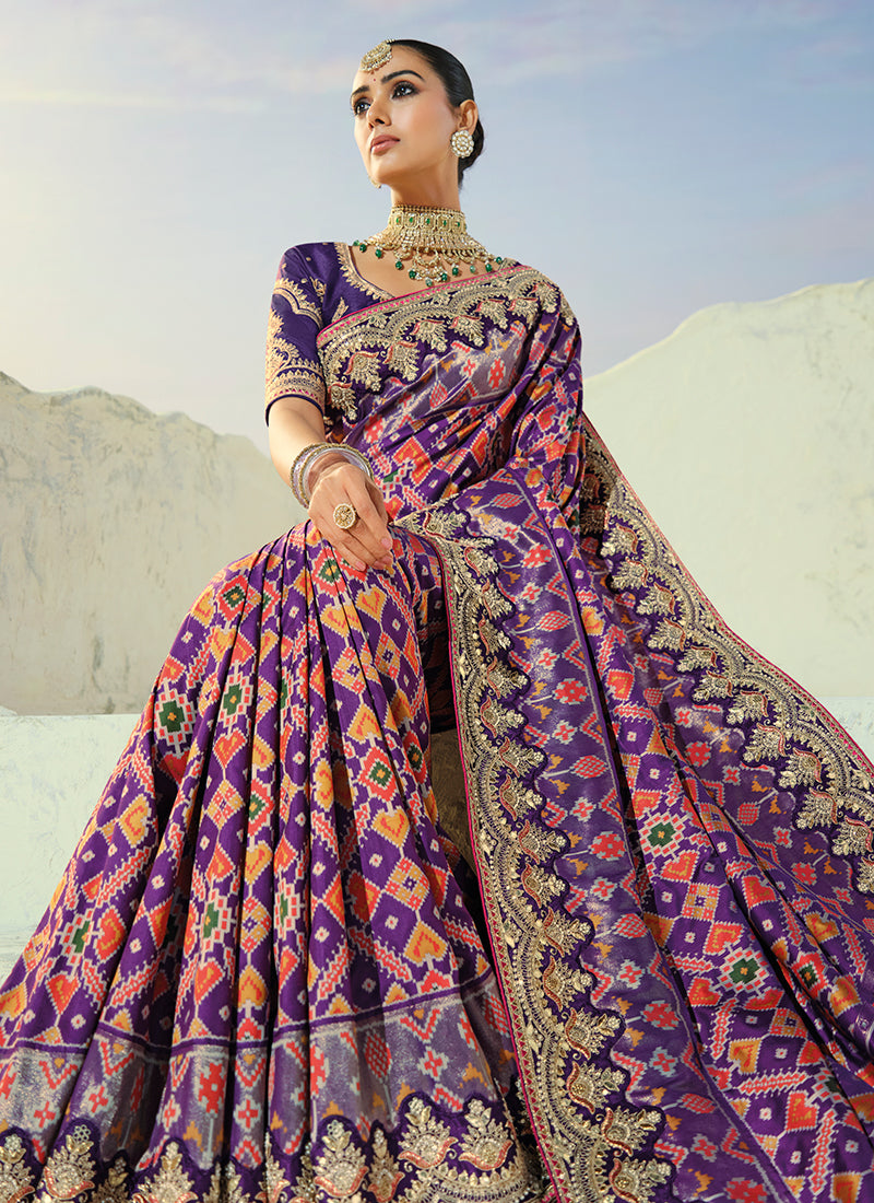 Shop Rich Purple Patola Saree Online In UAE