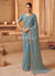 Mist Blue Embroidered Saree