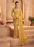 Yellow Embroidered Sari