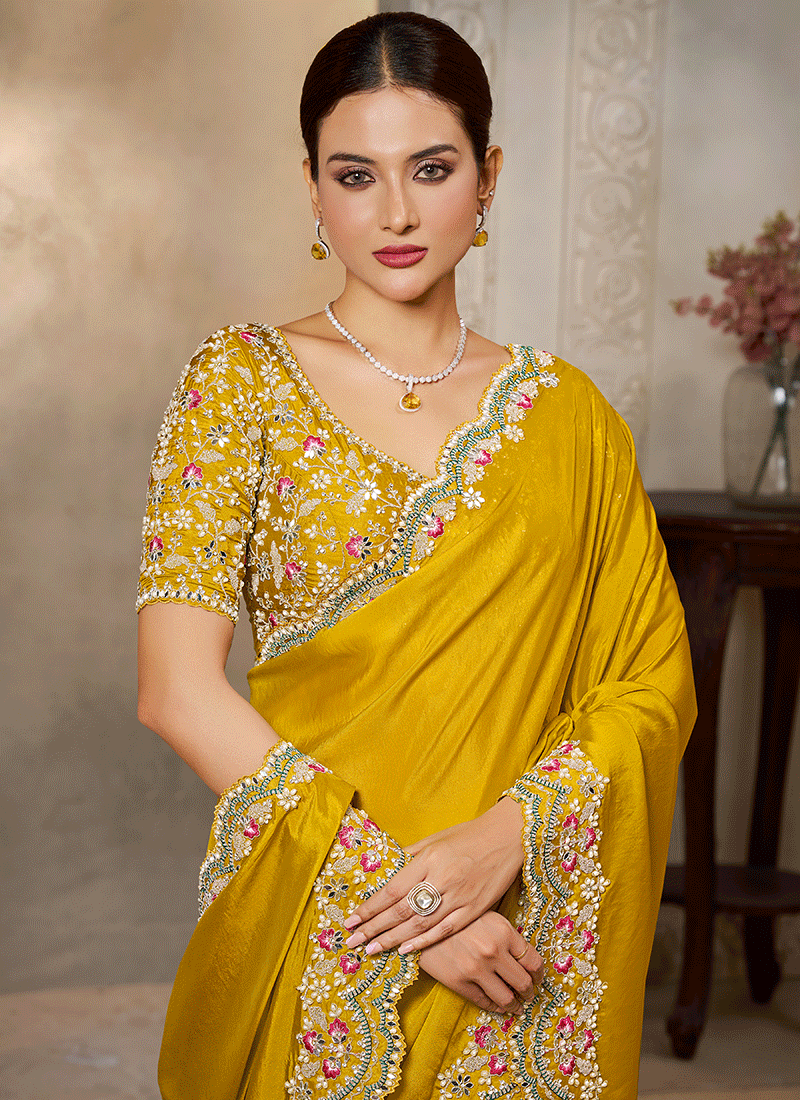 Shop Yellow Designer Saree Blouses Online
