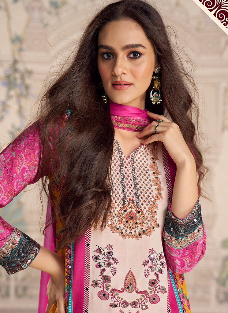 Shop Magenta Gharara Suit Online