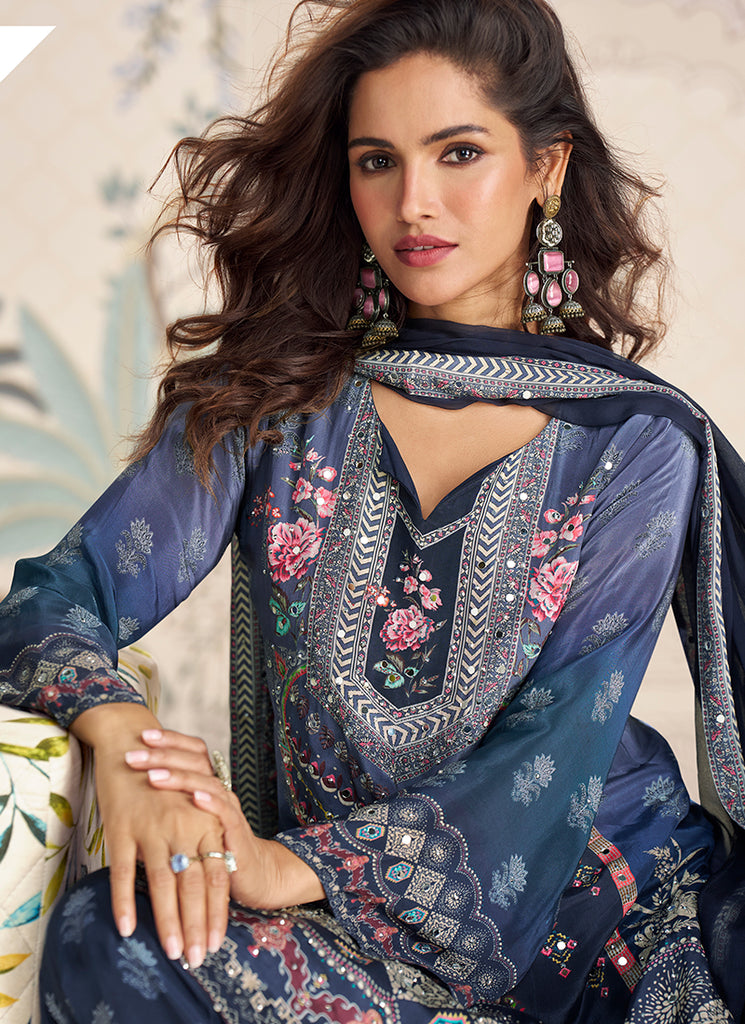 Shop Blue Gharara Suit Online