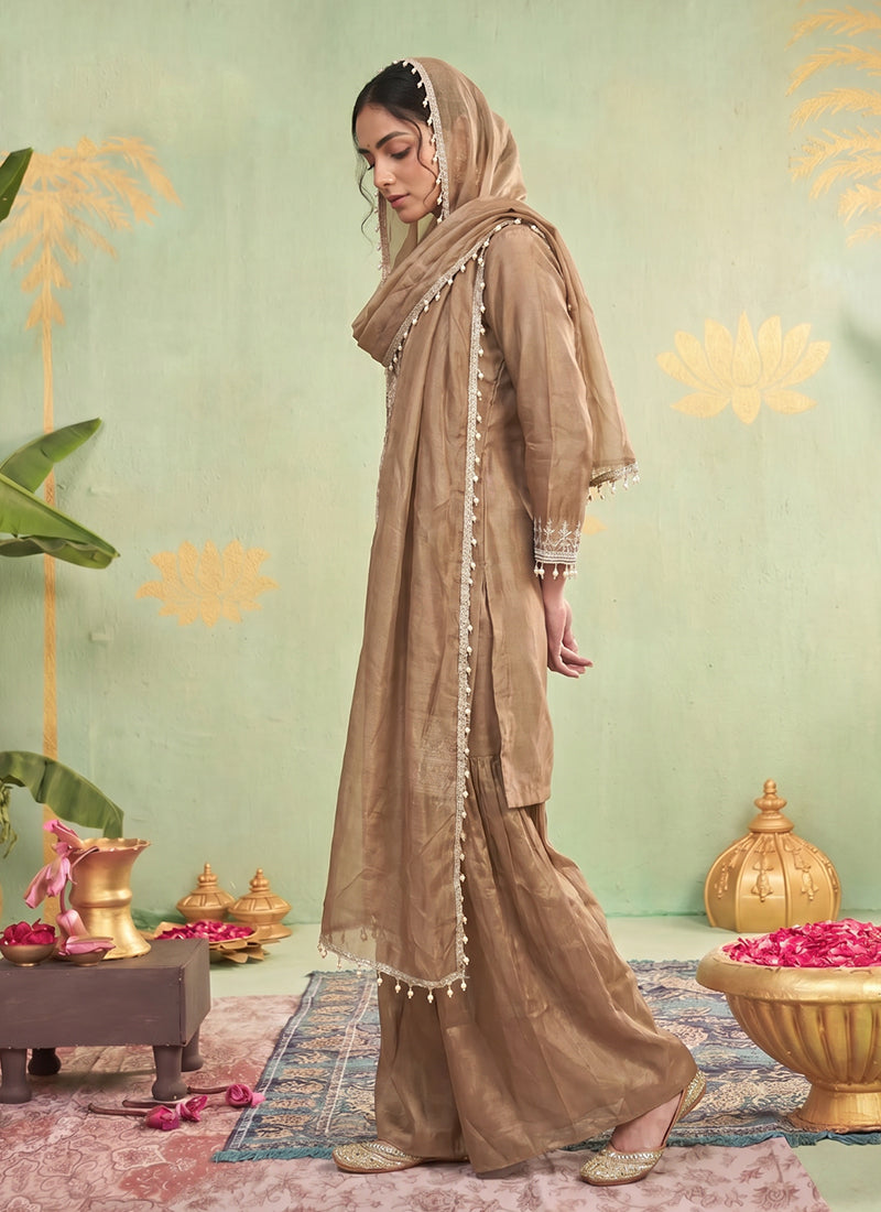 Buy Brown Gharara Suit In Canada