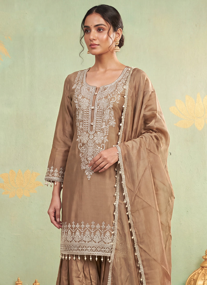 Shop Brown Gharara Suit Online