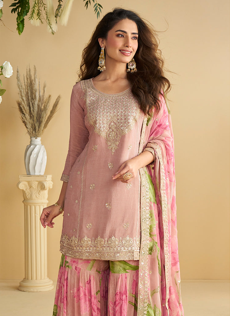 Pink Gharara Suits & Dresses for Women 