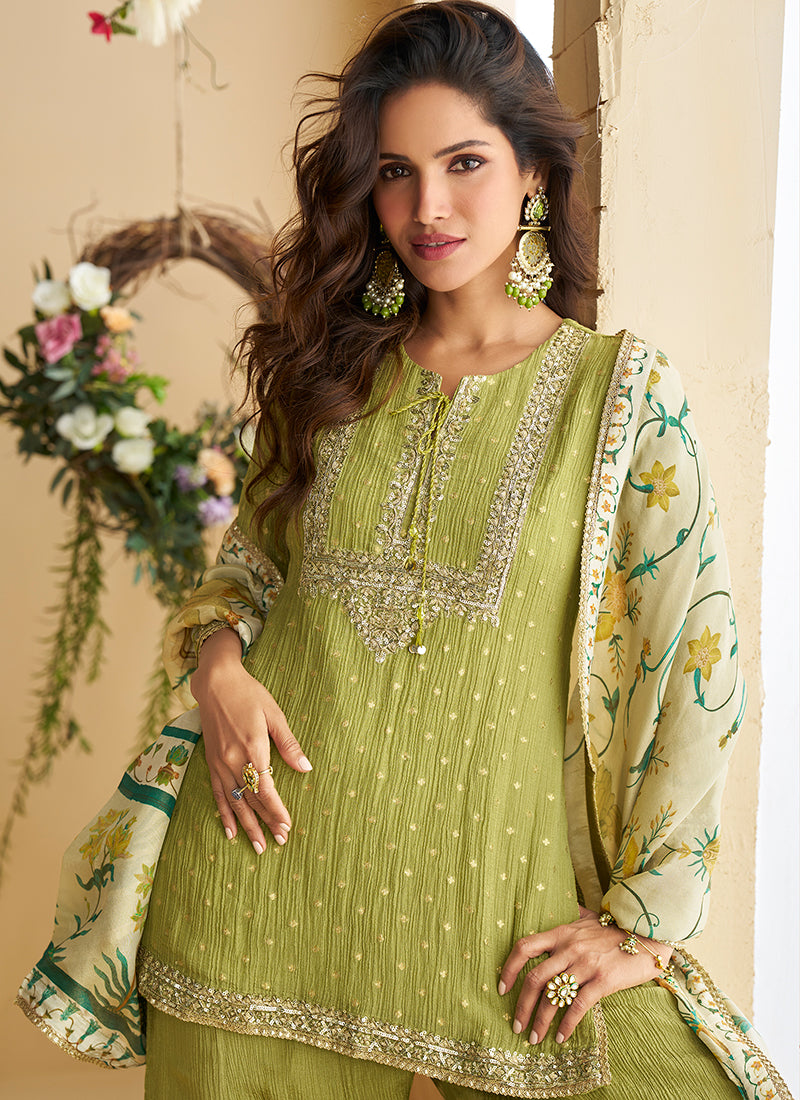Buy Designer Green Gharara Suit Online