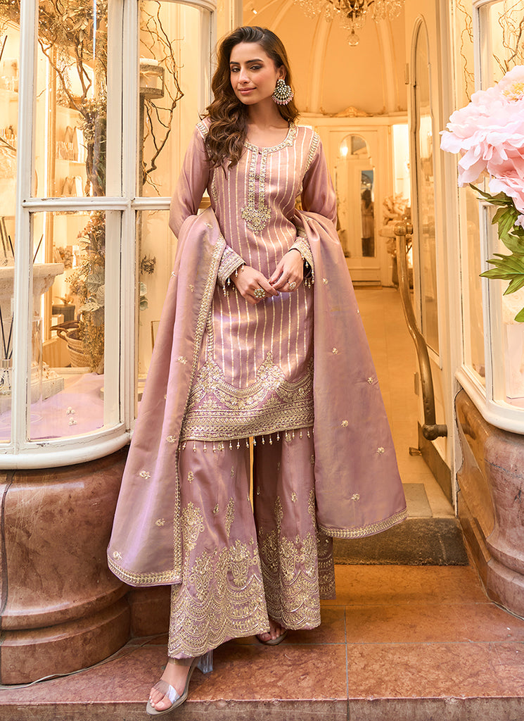 Mauve Purple Gharara Suit Online