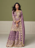 Shop Lavender Party Wear Gharara Suit
