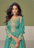 Buy Teal Blue Gharara Suit In UK