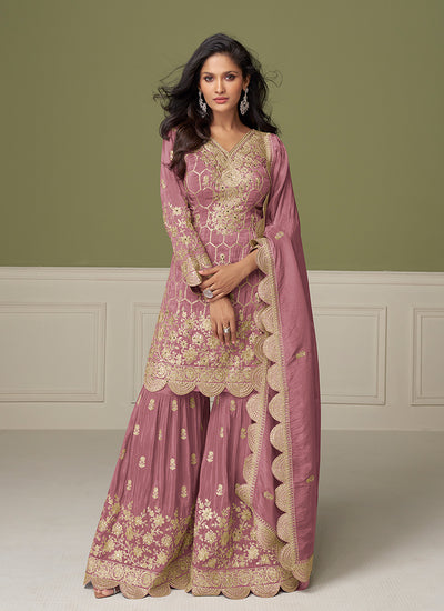 Shop Rose Pink Gharara Suit