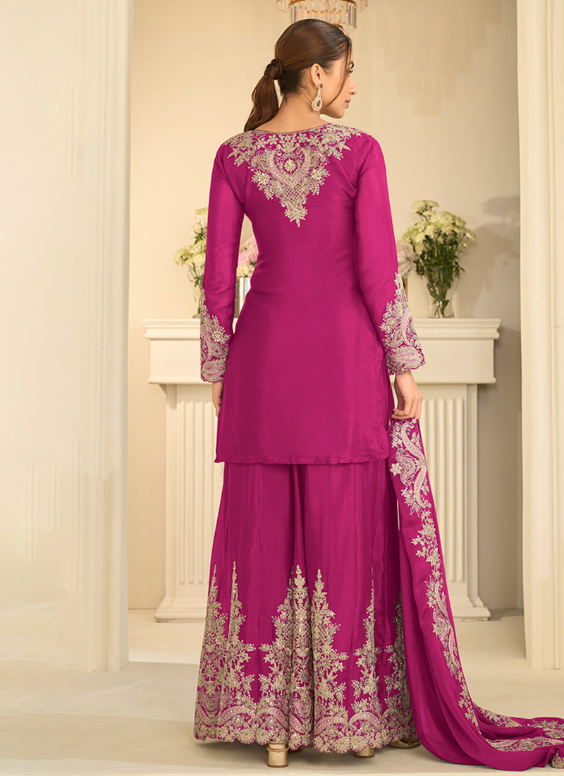 Buy Magenta Gharara Suit In Canada