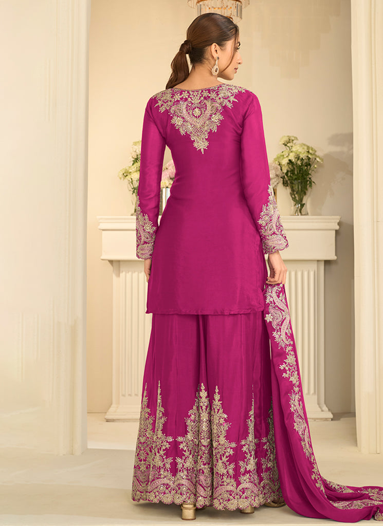 Buy Magenta Gharara Suit In Canada