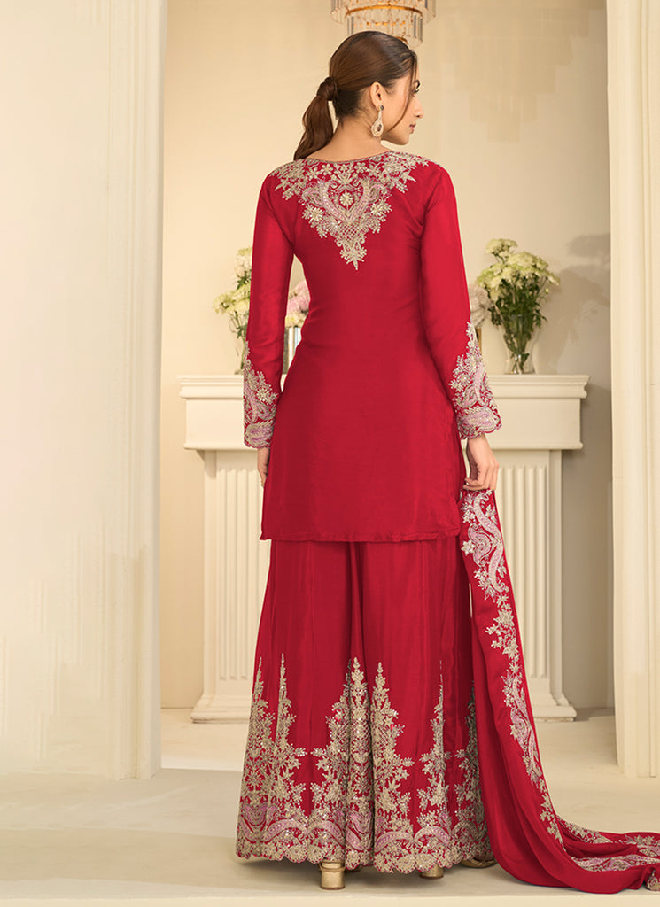 Buy Red Gharara Suit In UAE