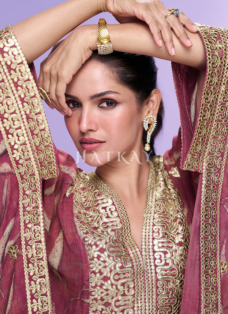 Red Bollywood Kaftan Style Gharara Set