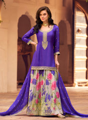 Violet Festive Wear Gharara Suit